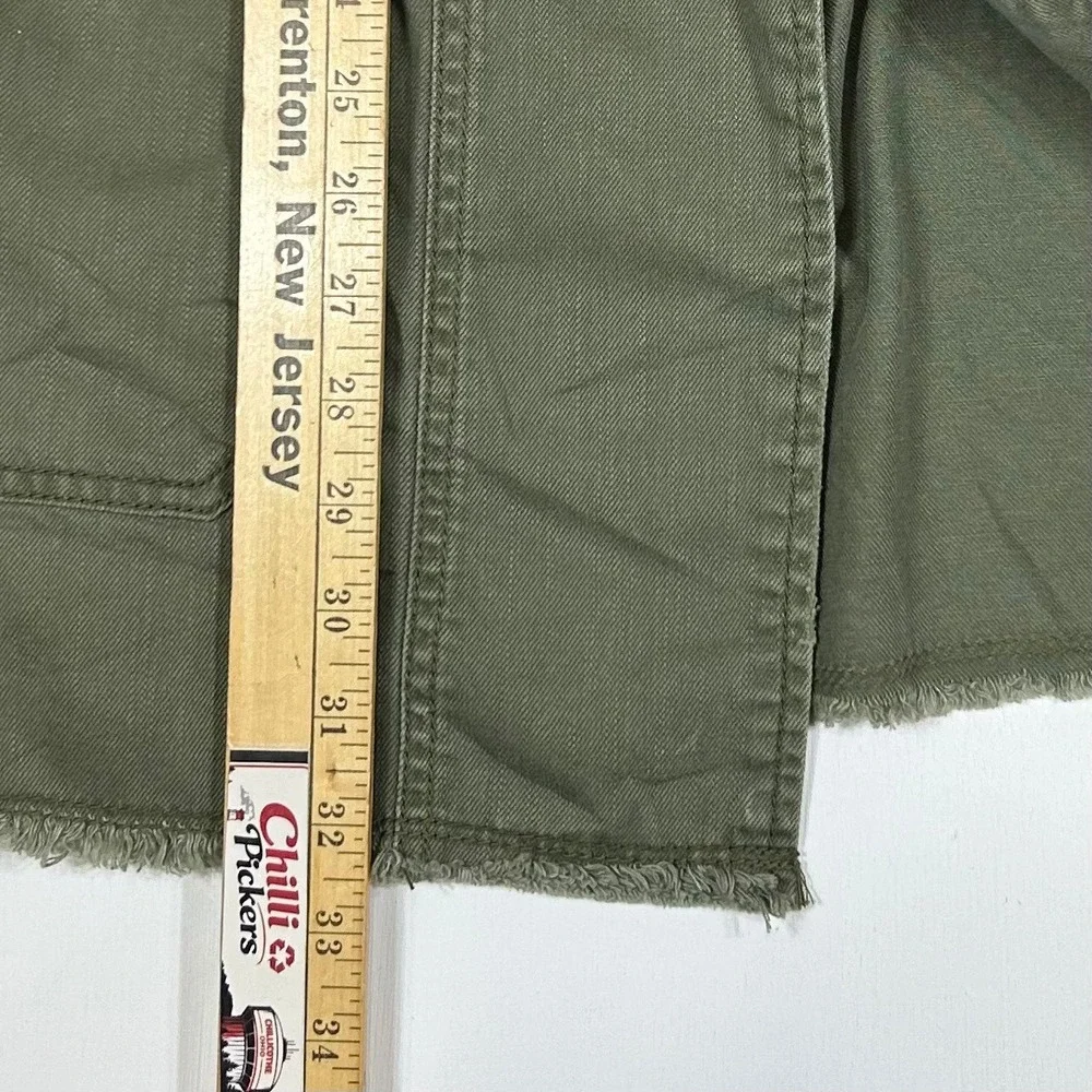 Free People Military Band Jacket Olive Green Gold Frog Closure Velvet Trim S